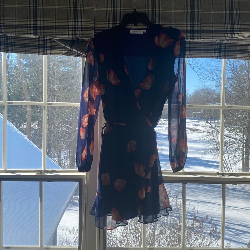 NWOT long sleeve floral wrap dress - Picture 2 of 8